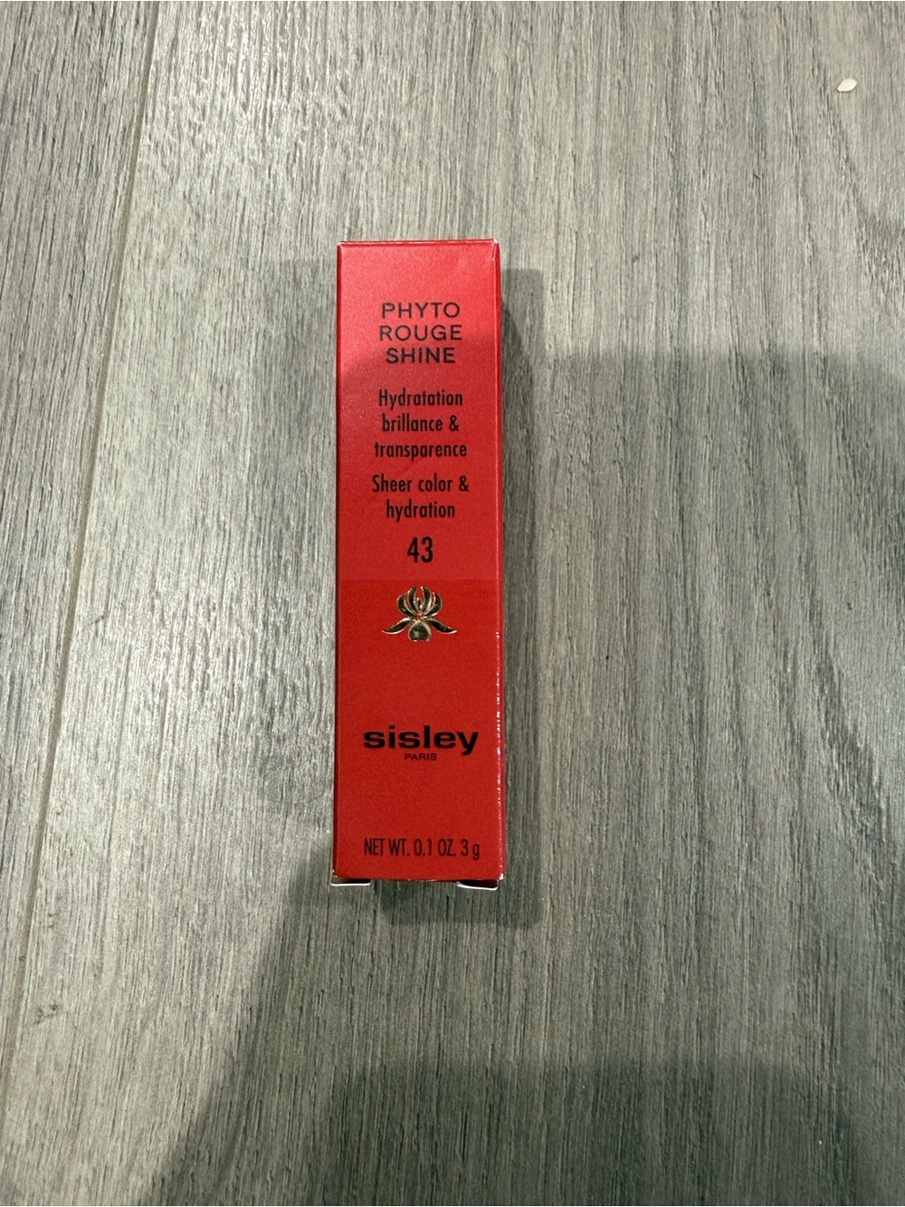 Sisley Phyto-Rouge Shine Sheer Lip Color 43 Red with Gold Logo